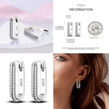 925 Silver CZ Brilliant Starlight Hoop Earrings