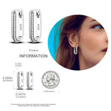 925 Silver CZ Brilliant Starlight Hoop Earrings