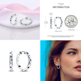 925 Silver CZ Brilliant Starlight Hoop Earrings