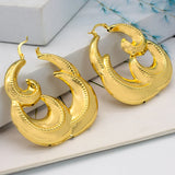African Nigeria Hoop Earrings Golden Clip Jewelry for Party Wedding