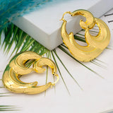 African Nigeria Hoop Earrings Golden Clip Jewelry for Party Wedding