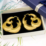 African Nigeria Hoop Earrings Golden Clip Jewelry for Party Wedding
