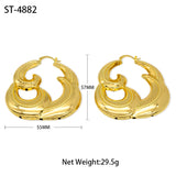 African Nigeria Hoop Earrings Golden Clip Jewelry for Party Wedding