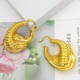 Golden Hoop Earrings African Brazilian 24K Plated Jewelry