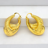 Golden Hoop Earrings African Brazilian 24K Plated Jewelry