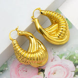 Golden Hoop Earrings African Brazilian 24K Plated Jewelry