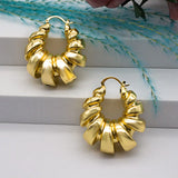 Hoop Earrings Geometry Twisted 24K Plated Copper Golden Earrings For Party