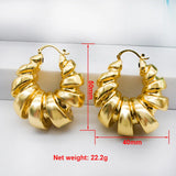 Hoop Earrings Geometry Twisted 24K Plated Copper Golden Earrings For Party