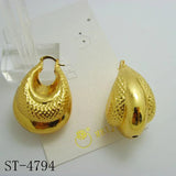 Hoop Earrings Geometry Twisted 24K Plated Copper Golden Earrings For Party