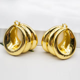 Irregular Big Drop Hoop Earrings Set High Copper Jewelry