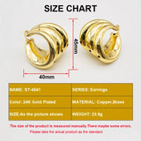 Irregular Big Drop Hoop Earrings Set High Copper Jewelry