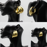 Irregular Big Drop Hoop Earrings Set High Copper Jewelry