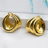 Irregular Big Drop Hoop Earrings Set High Copper Jewelry