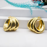 Irregular Big Drop Hoop Earrings Set High Copper Jewelry