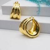Irregular Big Drop Hoop Earrings Set High Copper Jewelry