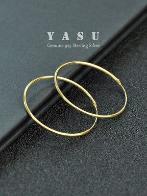 925 Silver 14k Plated Hoop Earrings for Women