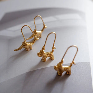 Dinosaur Dog Hoop Earrings for Teens