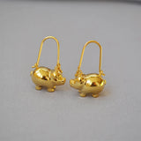 Dinosaur Dog Hoop Earrings for Teens