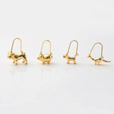 Dinosaur Dog Hoop Earrings for Teens
