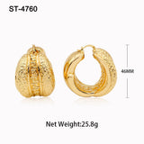 Large Hoop Earrings African Dubai 24K Plated Circle Round Jewelry For Party