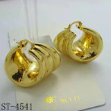 Large Hoop Earrings African Dubai 24K Plated Circle Round Jewelry For Party