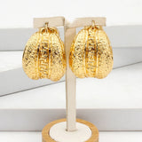 Large Hoop Earrings African Dubai 24K Plated Circle Round Jewelry For Party