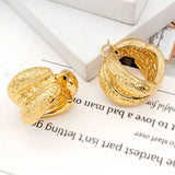 Large Hoop Earrings African Dubai 24K Plated Circle Round Jewelry For Party