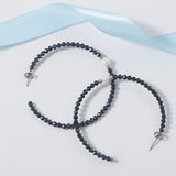Bohemian Hoop Earrings Natural Agate & Pearl Circle Jewelry