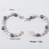 Colorful Freshwater Pearl Hoop Earrings 925 Sterling Silver
