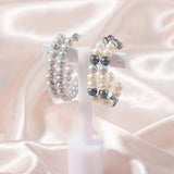 Colorful Freshwater Pearl Hoop Earrings 925 Sterling Silver