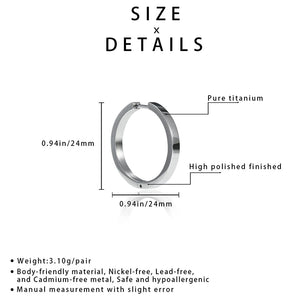 Hoop Earrings Round for Women Girls Men Sensitive Ear Titanium Hypoallergenic