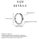 Hoop Earrings Round for Women Girls Men Sensitive Ear Titanium Hypoallergenic