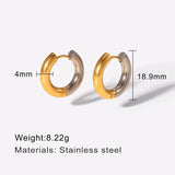 Stainless Steel Two-tone Hoop Earrings High-end Style