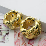 Hoop Earrings Women Jewelry 24K Dubai Ethiopian African Style for Sudan Arab