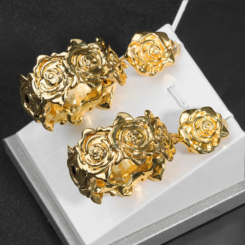 Flower Shape Bohemian Vintage Hoop Earrings for Women