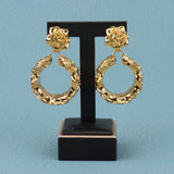 Flower Shape Bohemian Vintage Hoop Earrings for Women