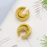Irregular Bohemian Hoop Earrings Vintage African Dubai Drop Bride Jewelry