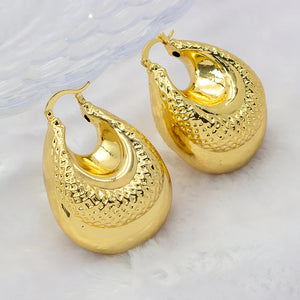 Irregular Bohemian Hoop Earrings Vintage African Dubai Drop Bride Jewelry