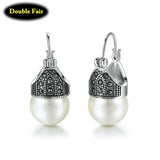 Imitation Pearl Hoop Earrings Retro Ear Drops Jewelry