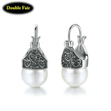 Imitation Pearl Hoop Earrings Retro Ear Drops Jewelry