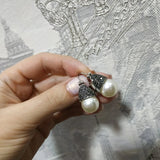 Imitation Pearl Hoop Earrings Retro Ear Drops Jewelry
