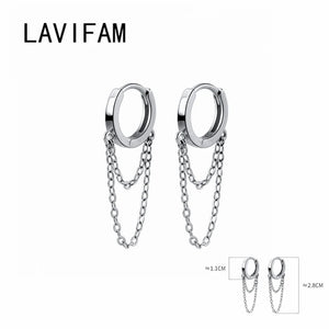 Sterling Silver Geometric Double Layer Hoop Earrings