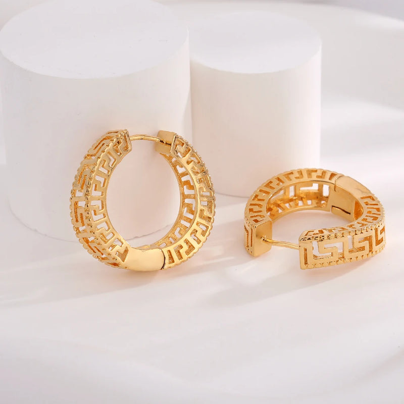 Hoop Earrings 18K Dubai Ethiopian African Style for Party Weddings