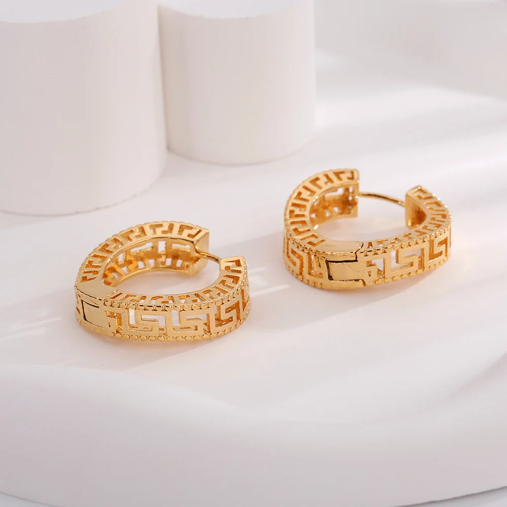 Hoop Earrings 18K Dubai Ethiopian African Style for Party Weddings
