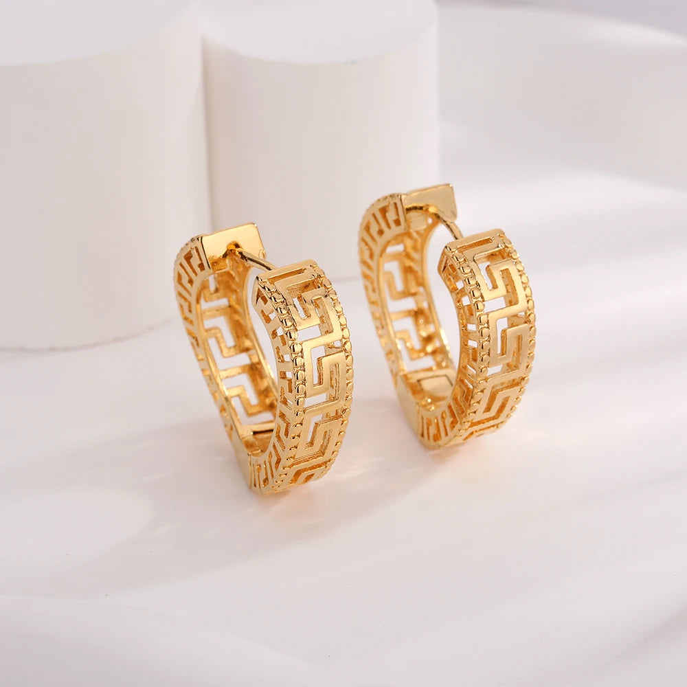Hoop Earrings 18K Dubai Ethiopian African Style for Party Weddings