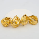 Ethiopian African Hoop Earrings for Women - Plated Jewelry