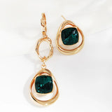 Square Studs Earings with Austrian Crystal Christmas Bijoux Gift