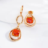 Square Studs Earings with Austrian Crystal Christmas Bijoux Gift