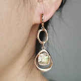 Square Studs Earings with Austrian Crystal Christmas Bijoux Gift
