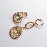 Asymmetrical Square Stud Earrings with Austrian Crystal